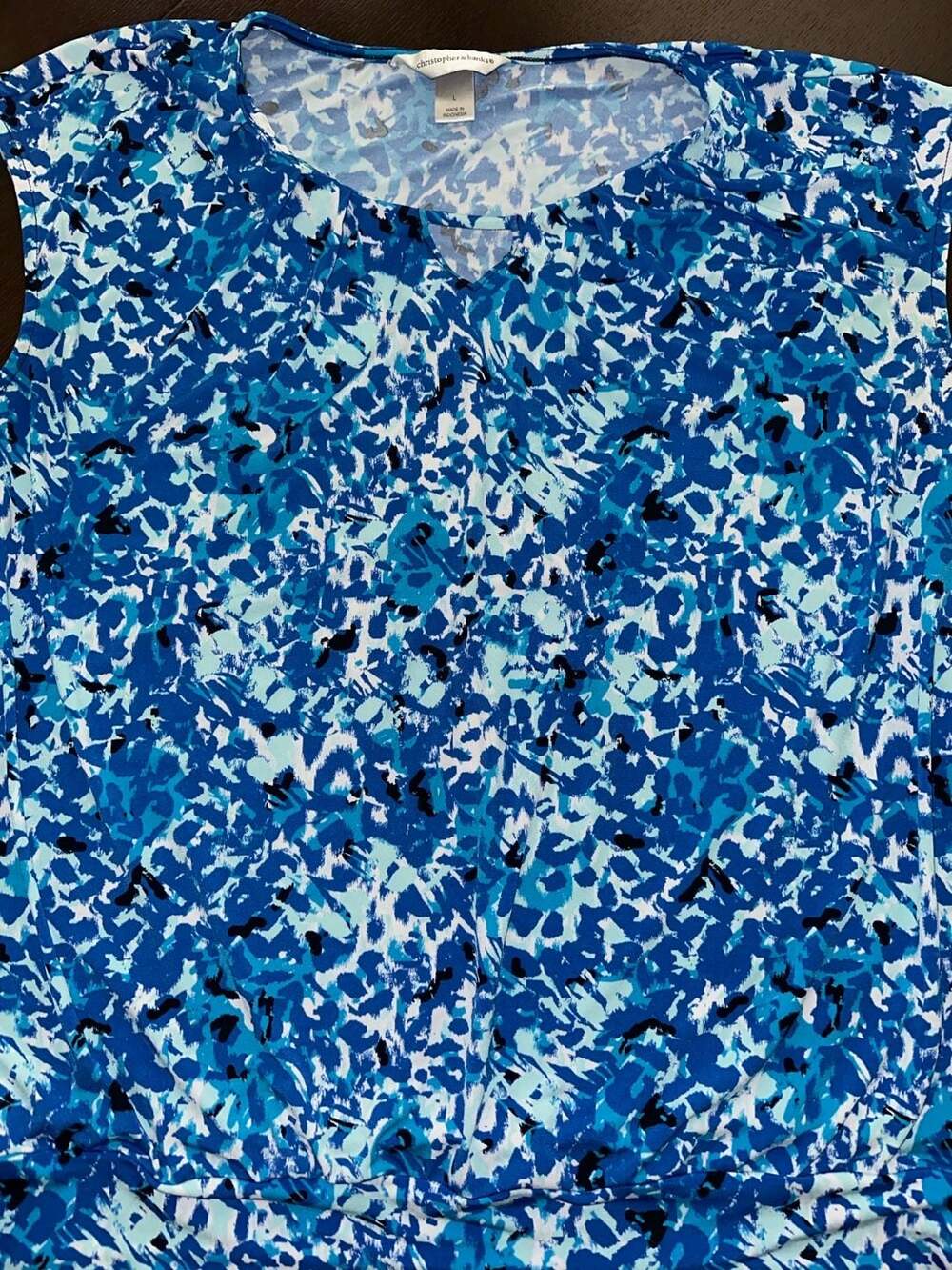 Christopher & Banks Blue Sleeveless Blouse Size L - Picture 11 of 12